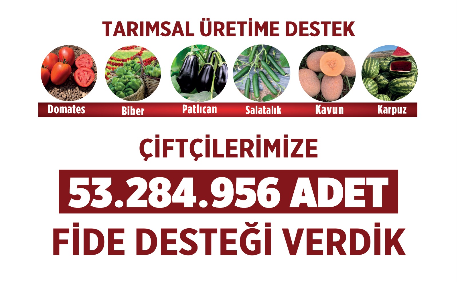 �ift�ilerimize Sebze ve Meyve Fidesi Deste�i